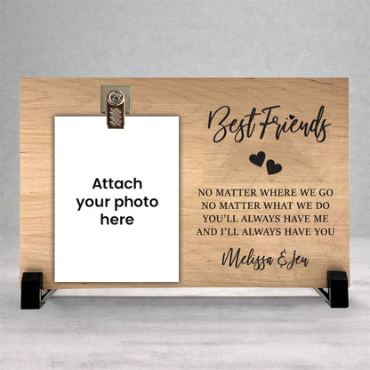Personalized Best Friends Wood Clip Photo Frame