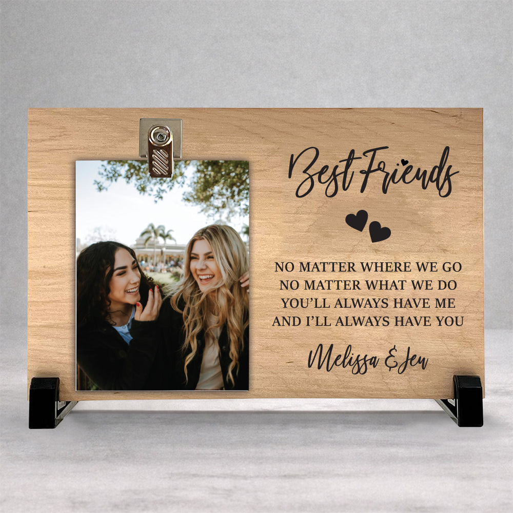 Personalized Best Friends Wood Clip Photo Frame