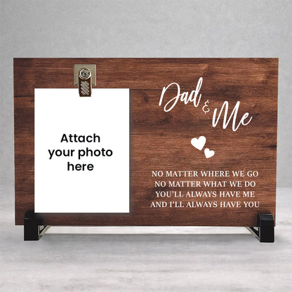 Personalized Dad & Me Wood Clip Photo Frame