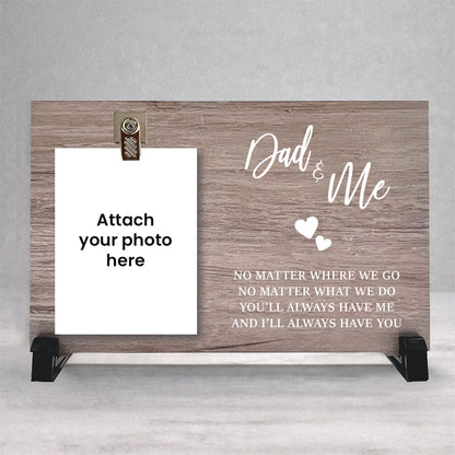 Personalized Dad & Me Wood Clip Photo Frame