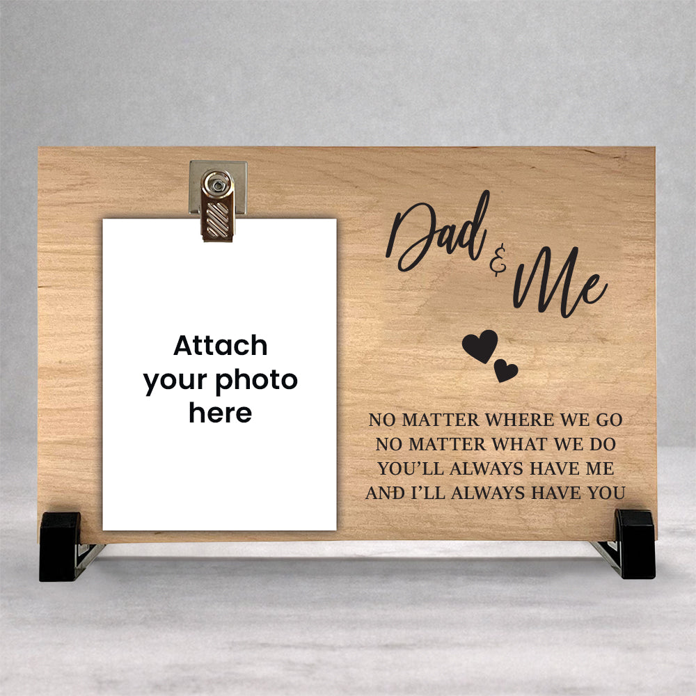 Personalized Dad & Me Wood Clip Photo Frame