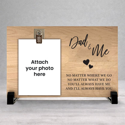 Personalized Dad & Me Wood Clip Photo Frame