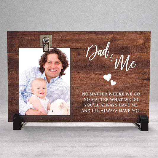 Personalized Dad & Me Wood Clip Photo Frame
