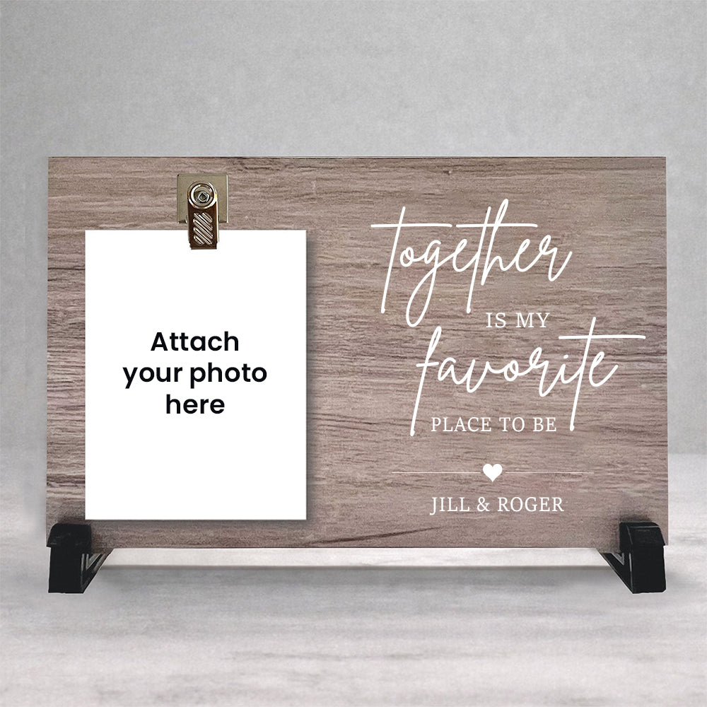 Together Is My Favorite Place to be - Personalized Wood Clip Photo Frame