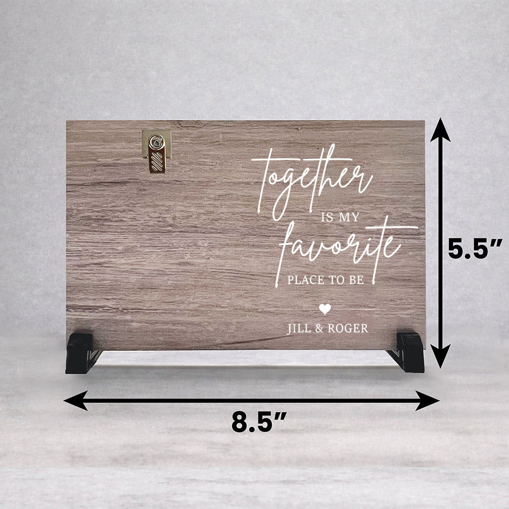 Together Is My Favorite Place to be - Personalized Wood Clip Photo Frame