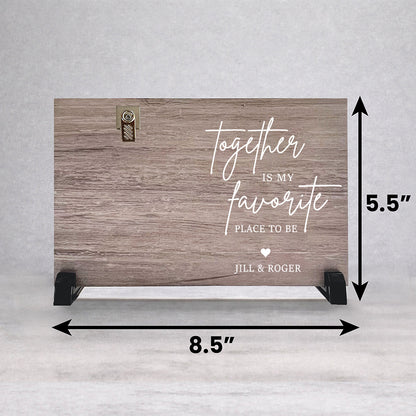 Together Is My Favorite Place to be - Personalized Wood Clip Photo Frame
