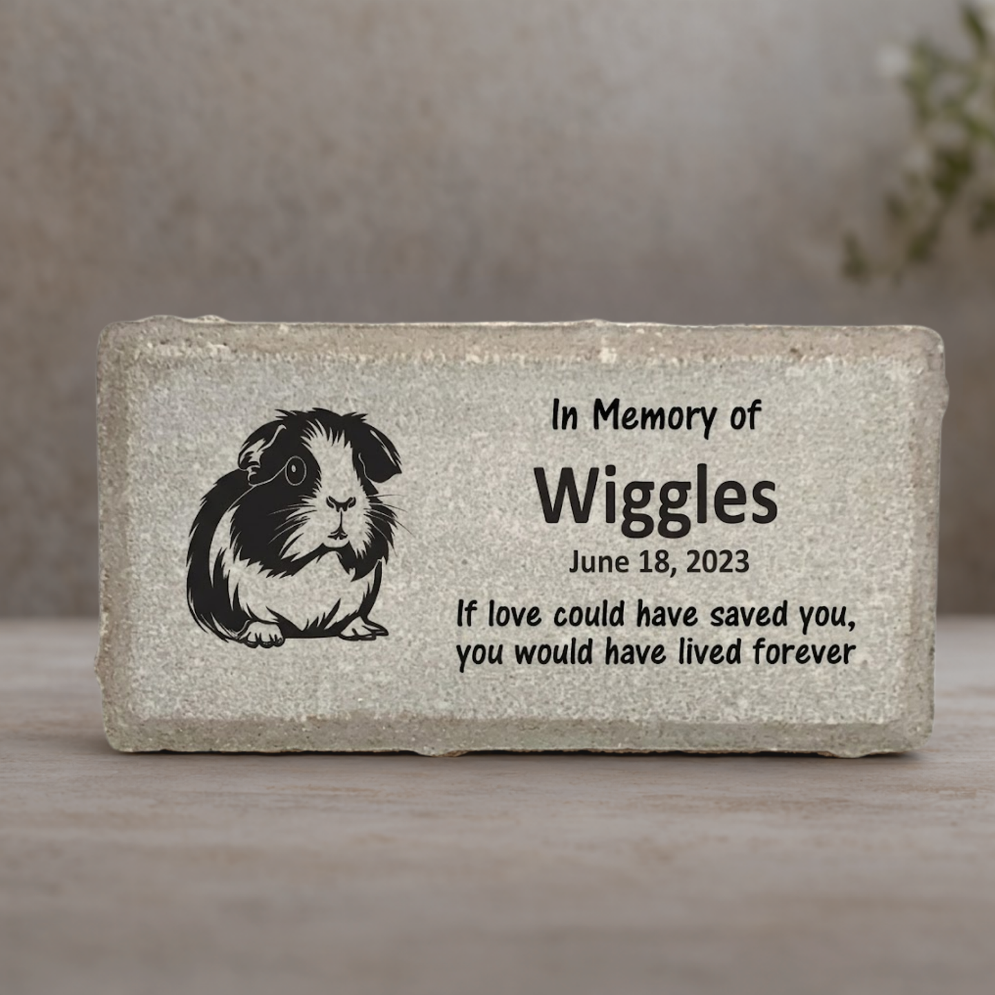 Guinea Pig Memorial Stone - Personalized Pet Memorial Stone | Custom Sympathy Gift