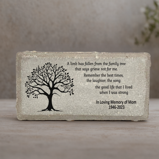 Family Tree Memorial Stone - Personalized Sympathy Gift | Custom Bereavement Keepake
