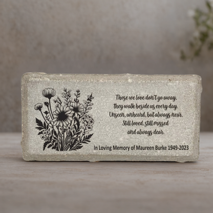 Personalized Memorial Stone – Custom Wildflowers Sympathy Gift