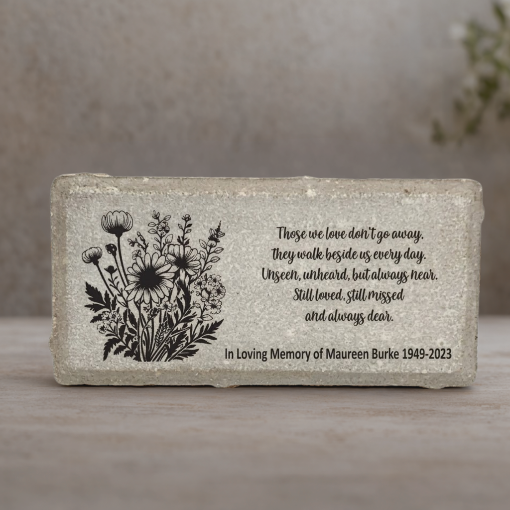 Personalized Memorial Stone – Custom Wildflowers Sympathy Gift