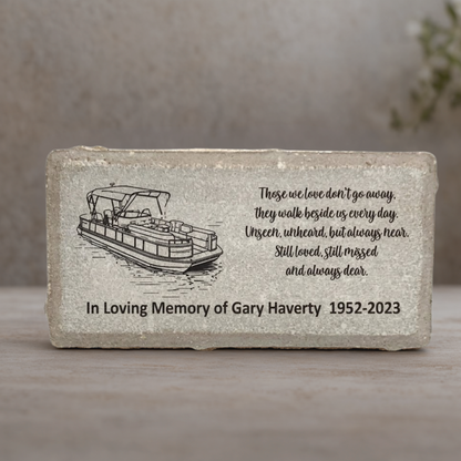 Pontoon Boat Memorial Stone – Personalized Custom Memorial Gift for Loss of Father
