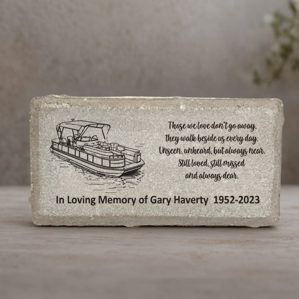 Pontoon Boat Memorial Stone – Personalized Custom Memorial Gift for Loss of Father