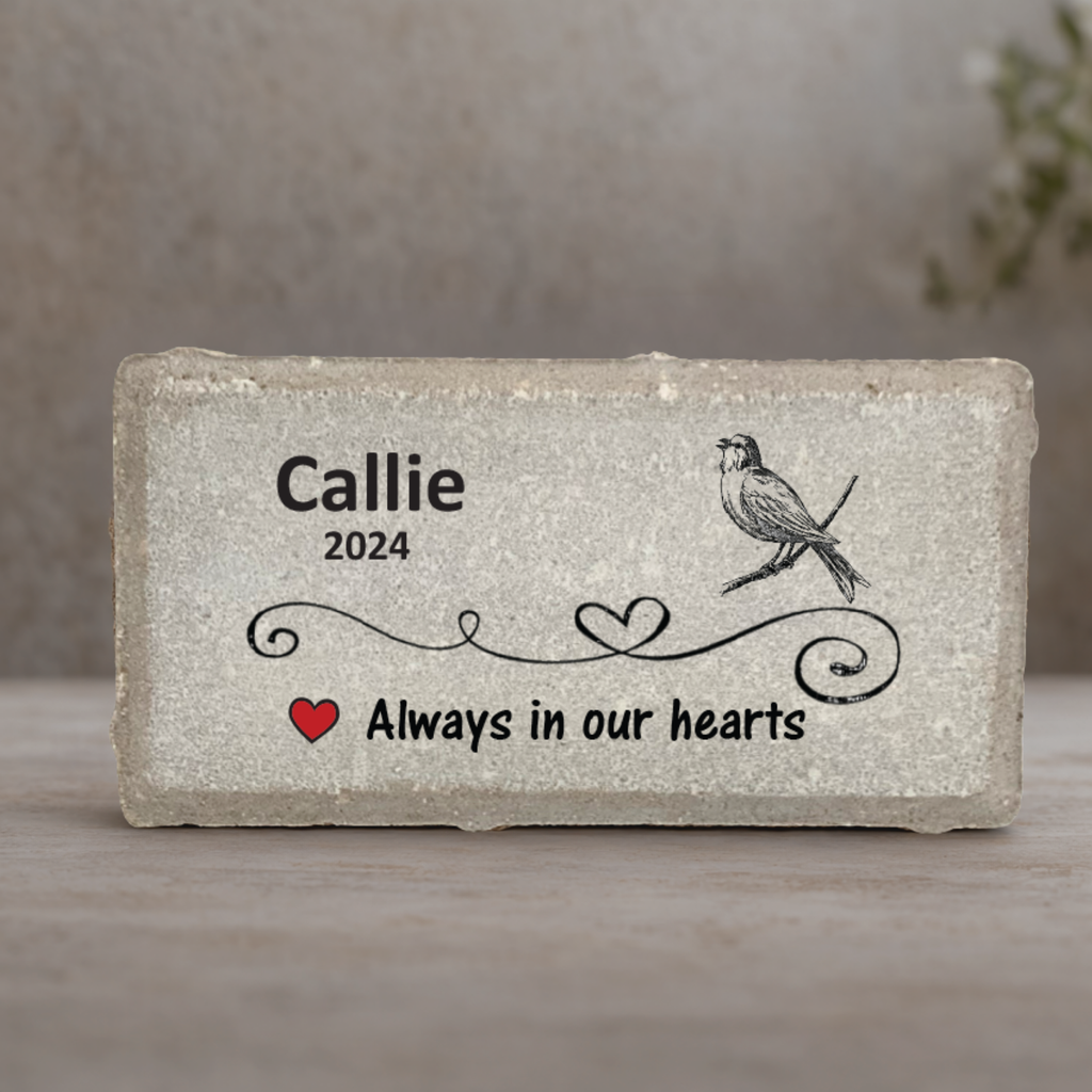 Bird Memorial Stone - Personalized Custom Memorial Plaque for Bird Loss
