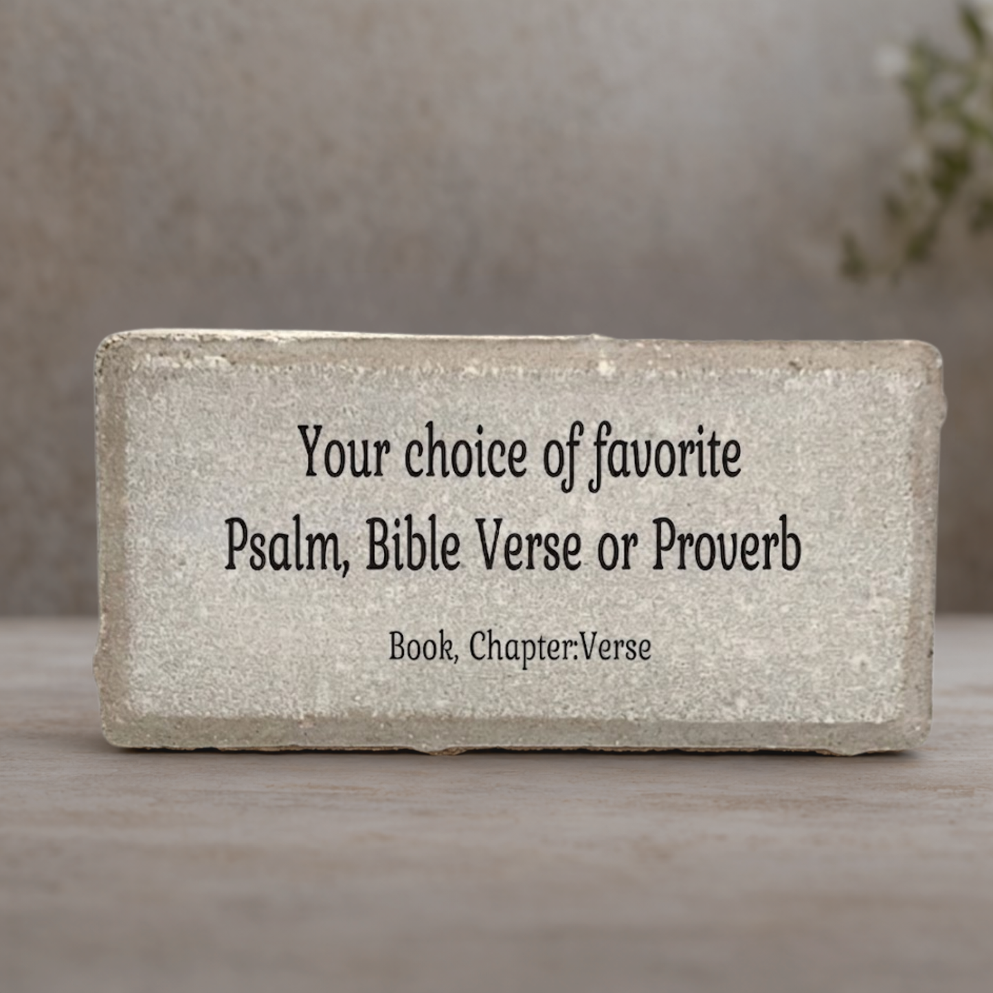 Personalized Bible Verse Stone – Custom Scripture Plaque | Marble or Concrete