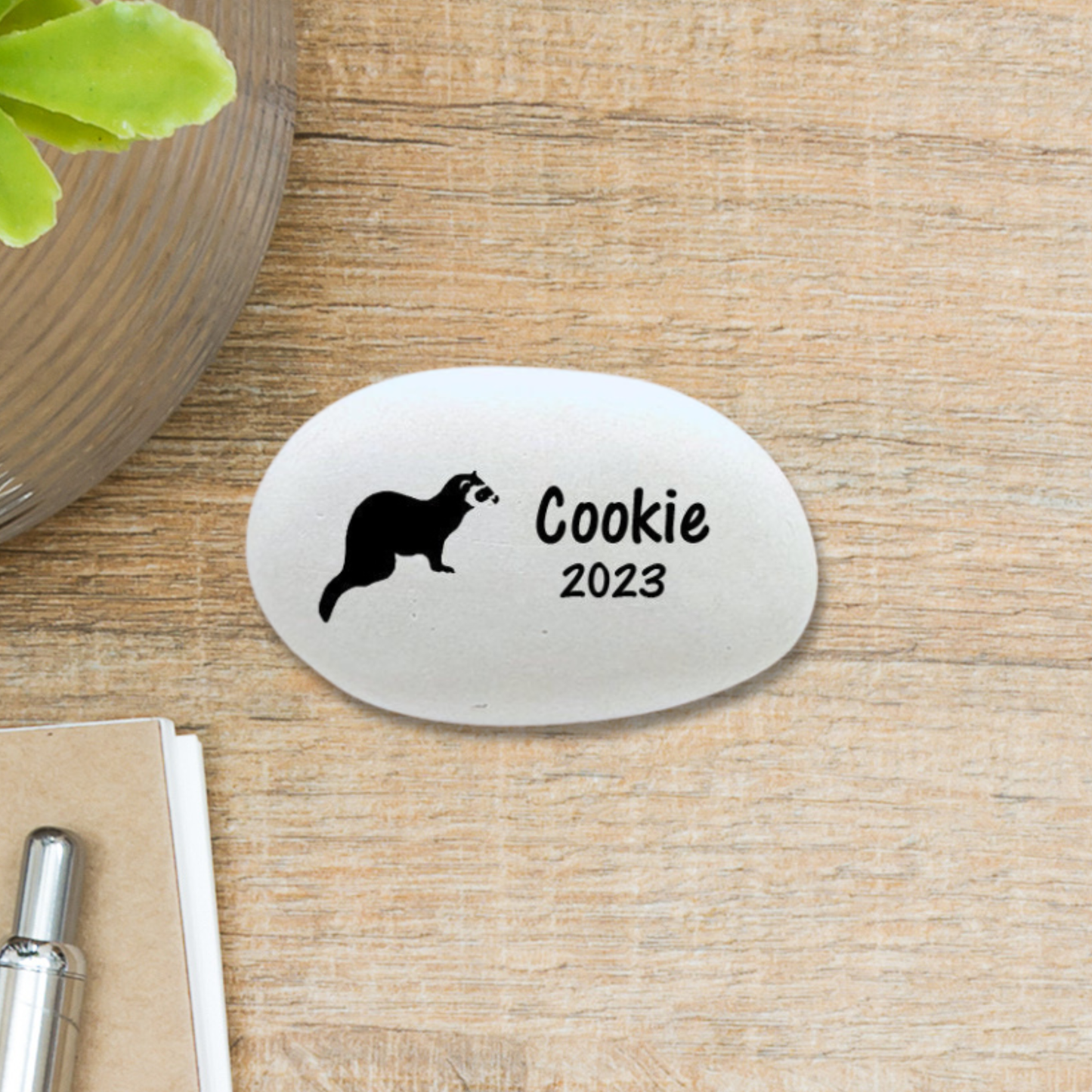 Ferret Memorial Stone - Personalized Pet Memorial Keepsake Gift Indoor