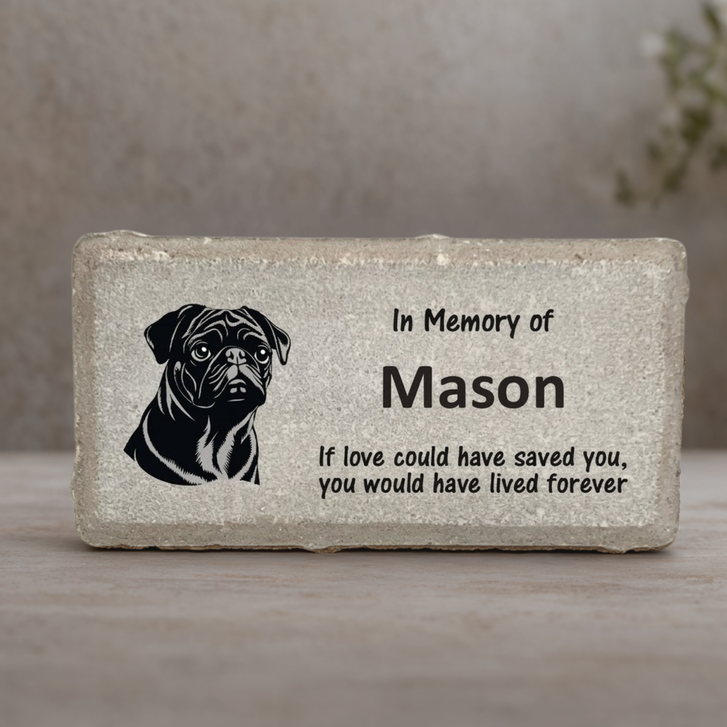 Pug Memorial Stone – Personalized Pet Memorial Gift