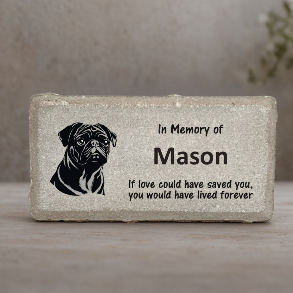 Pug Memorial Stone – Personalized Pet Memorial Gift