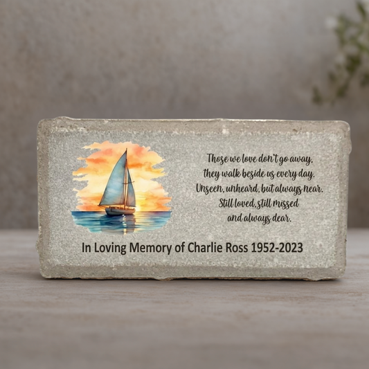 Sailboat Memorial Stone - Personalized Sympathy Gift