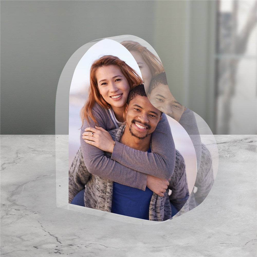 Personalized Photo Acrylic Heart Keepsake – Custom Memorial or Love Gift