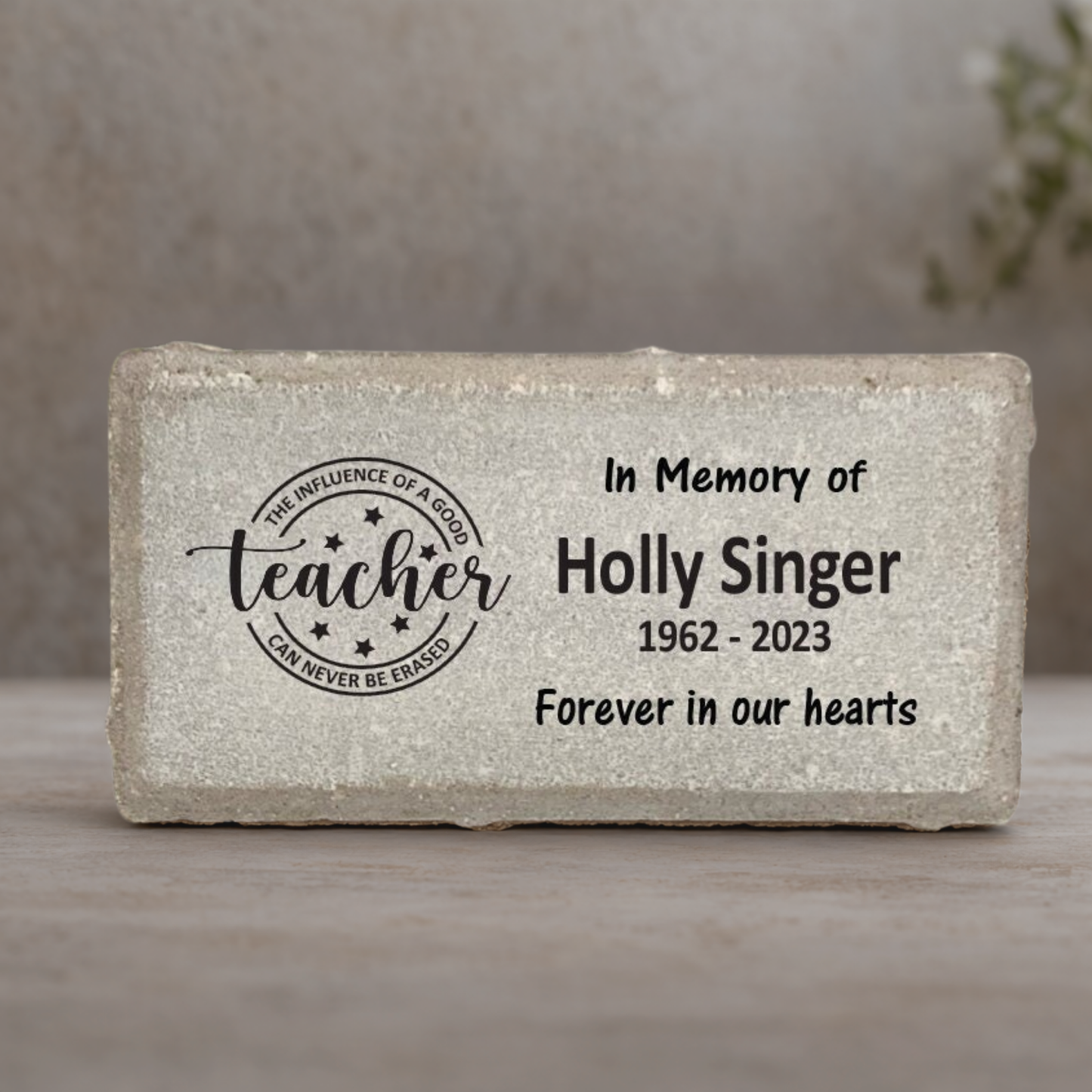 Teacher Memorial Stone - Personalized Tribute Gift for Teachers