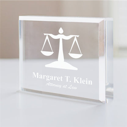 Lawyer personalized acrylic keepsake paperweight