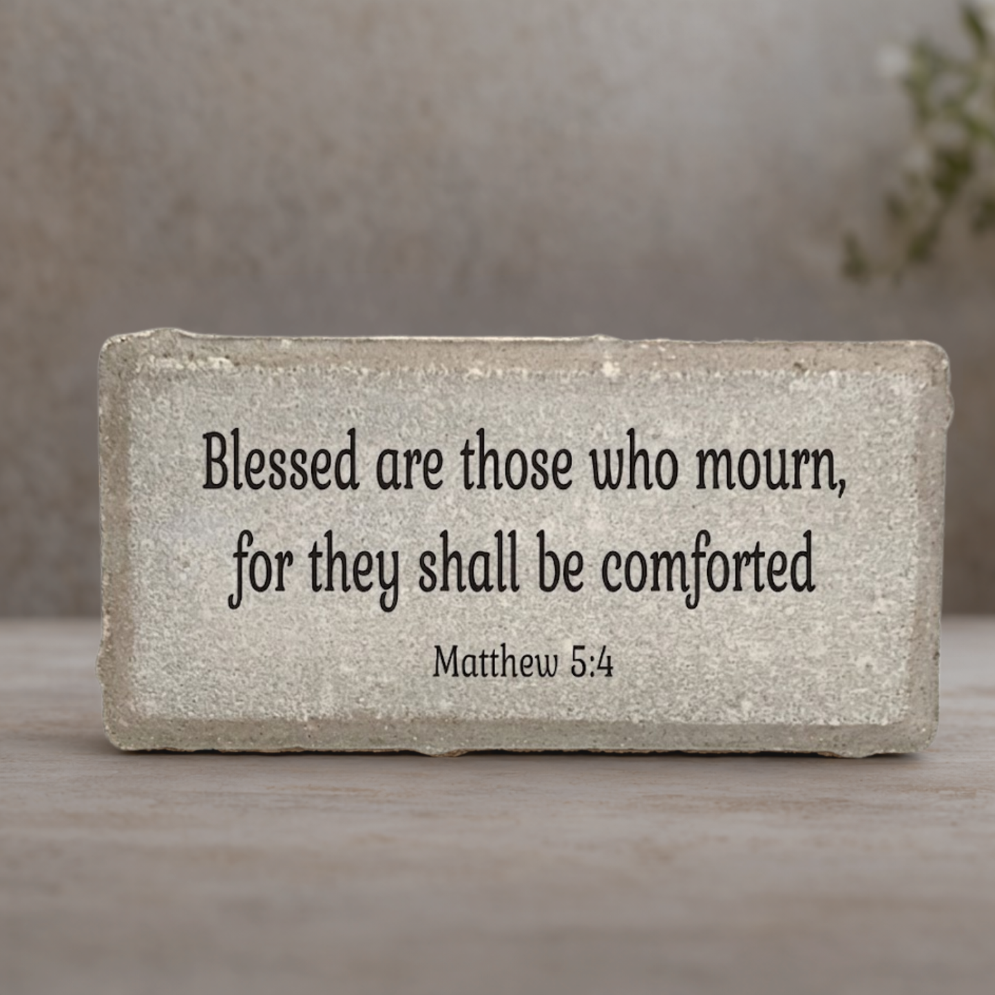Personalized Bible Verse Stone – Custom Scripture Plaque | Marble or Concrete