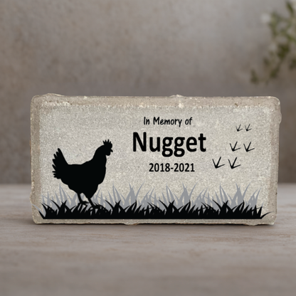 Chicken Memorial Stone - Personalized Pet Memorial Stone with Custom Name