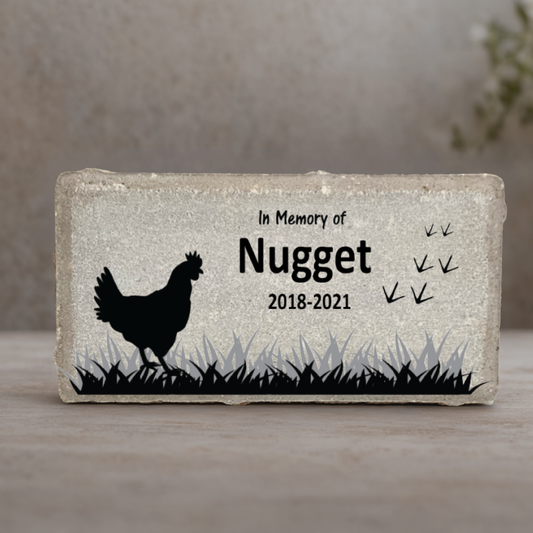Chicken Memorial Stone - Personalized Pet Memorial Stone with Custom Name