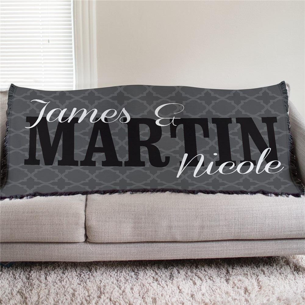 Personalized Couple's Tapestry Throw for indoor display