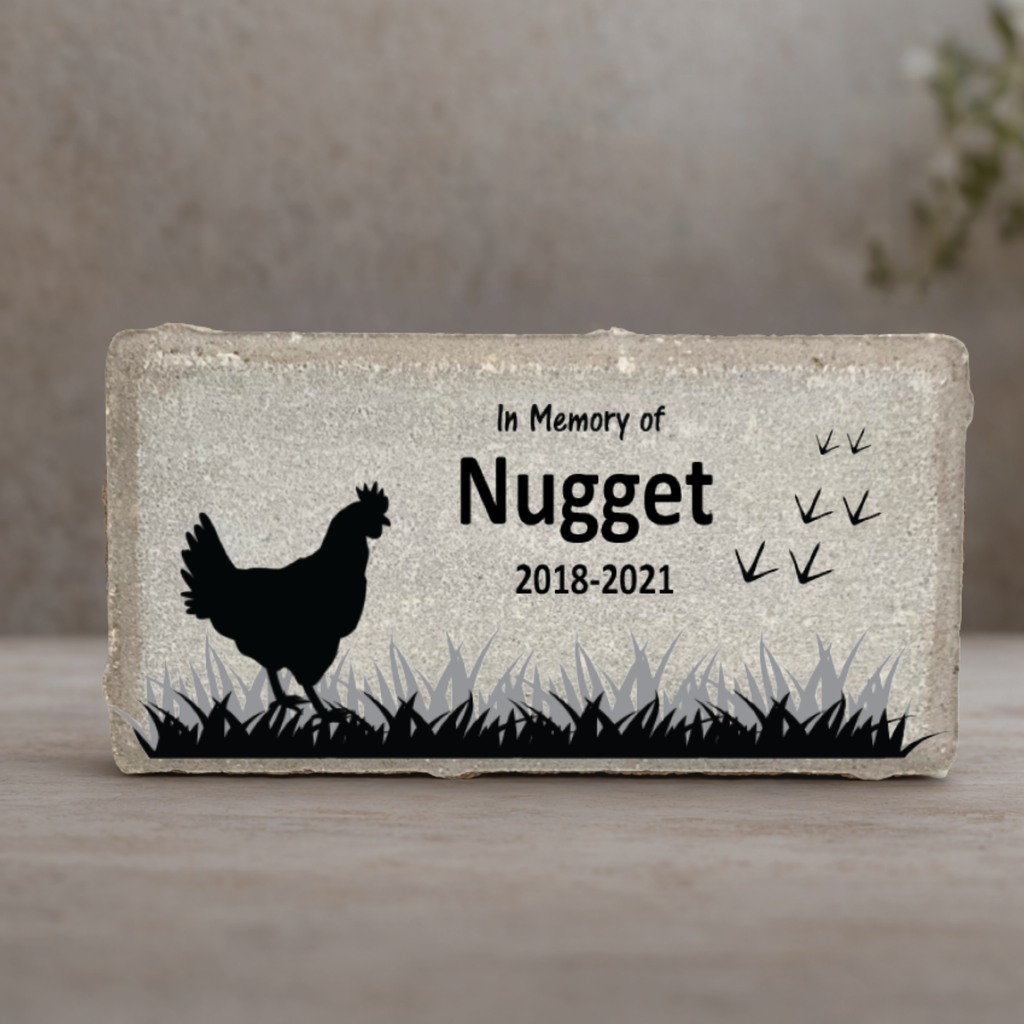 Chicken Memorial Stone - Personalized Pet Memorial Stone with Custom Name