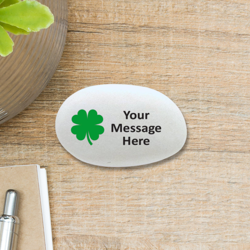 Custom Shamrock Stone - Personalized Gift Idea | Handcrafted Lucky Charm featuring a shamrock design for a lucky and meaningf