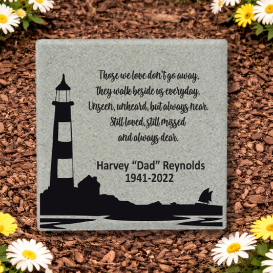 Lighthouse Memorial Stone - Personalized Memorial Garden Stone | Custom Sympathy Gift