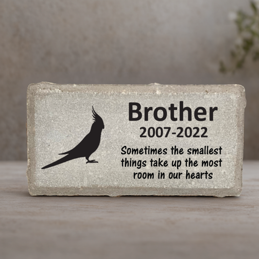 Cockatiel Memorial Stone – Personalized Pet Memorial Stone for Garden & Indoor Display