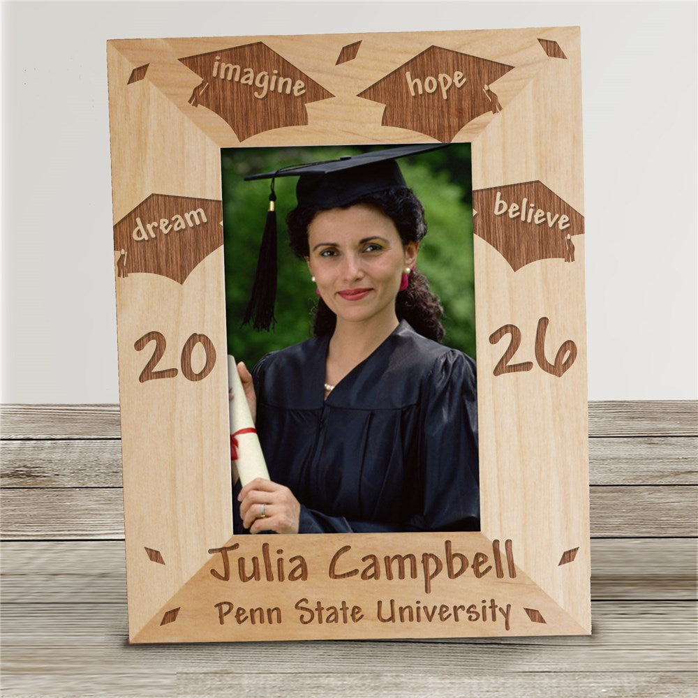 Graduation Picture Frame – Dream Believe Engraved Graduation Frame