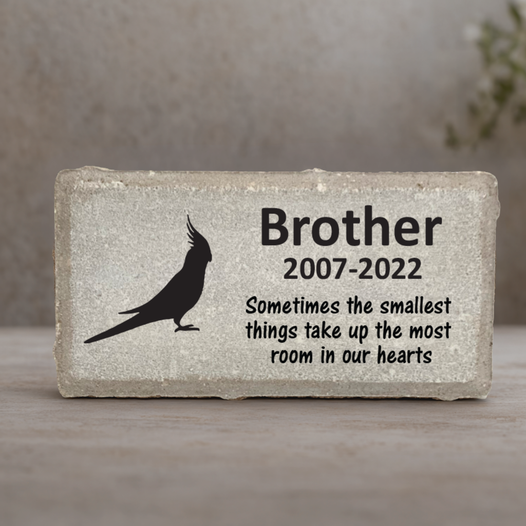 Cockatiel Memorial Stone – Personalized Pet Memorial Stone for Garden & Indoor Display