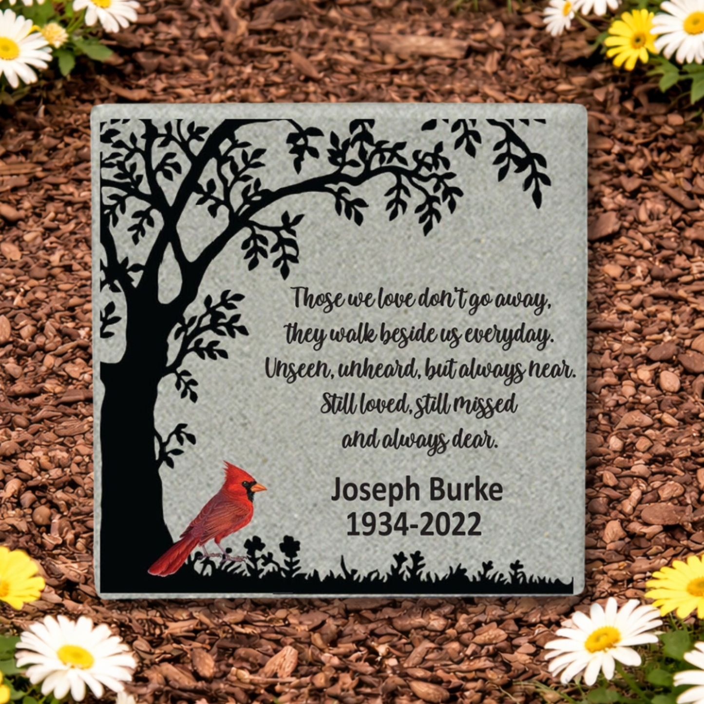 Cardinal Memorial Stone - Personalized Memorial Garden Stone | Custom Sympathy Gift