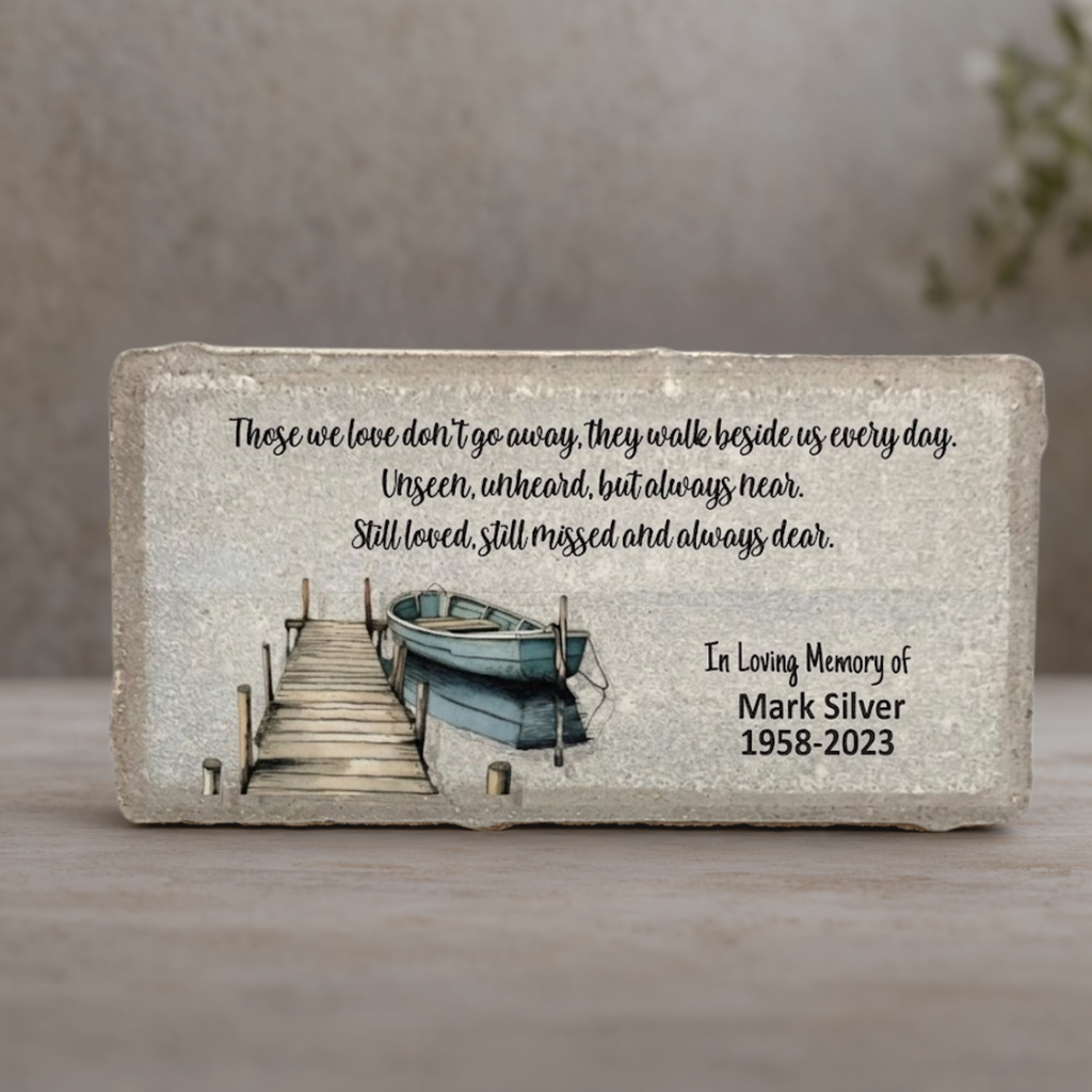 Boater Memorial Stone – Personalized Outdoor Concrete Or Marble Plaque Gift