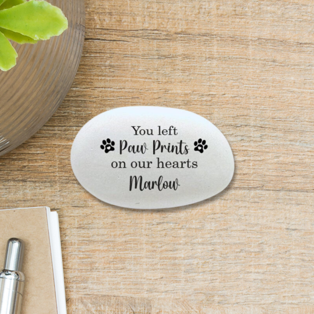 Dog Memorial Stone - Personalized Pet Memorial Stone | Paw Print Keepsake