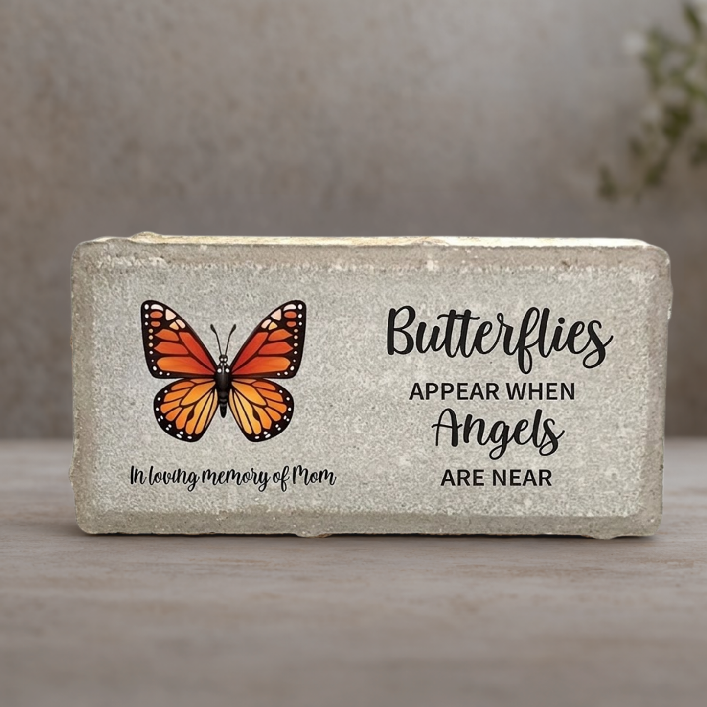 Butterfly Memorial Stone - Personalized Remembrance Stone With Name