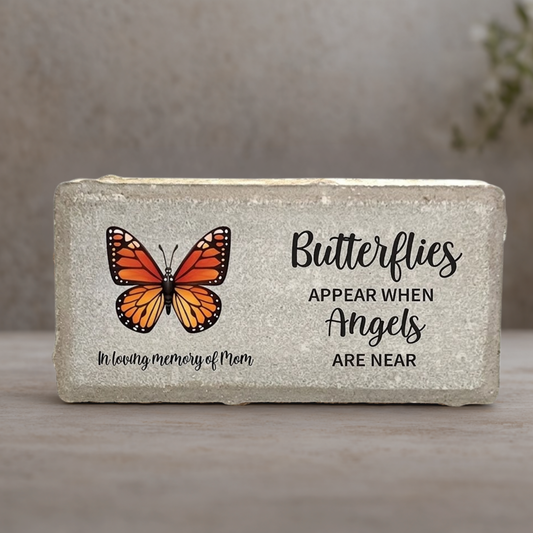 Butterfly Memorial Stone - Personalized Remembrance Stone With Name