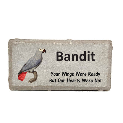 African Grey Memorial Stone – Personalized Pet Memorial Stone For Bird Remembrance