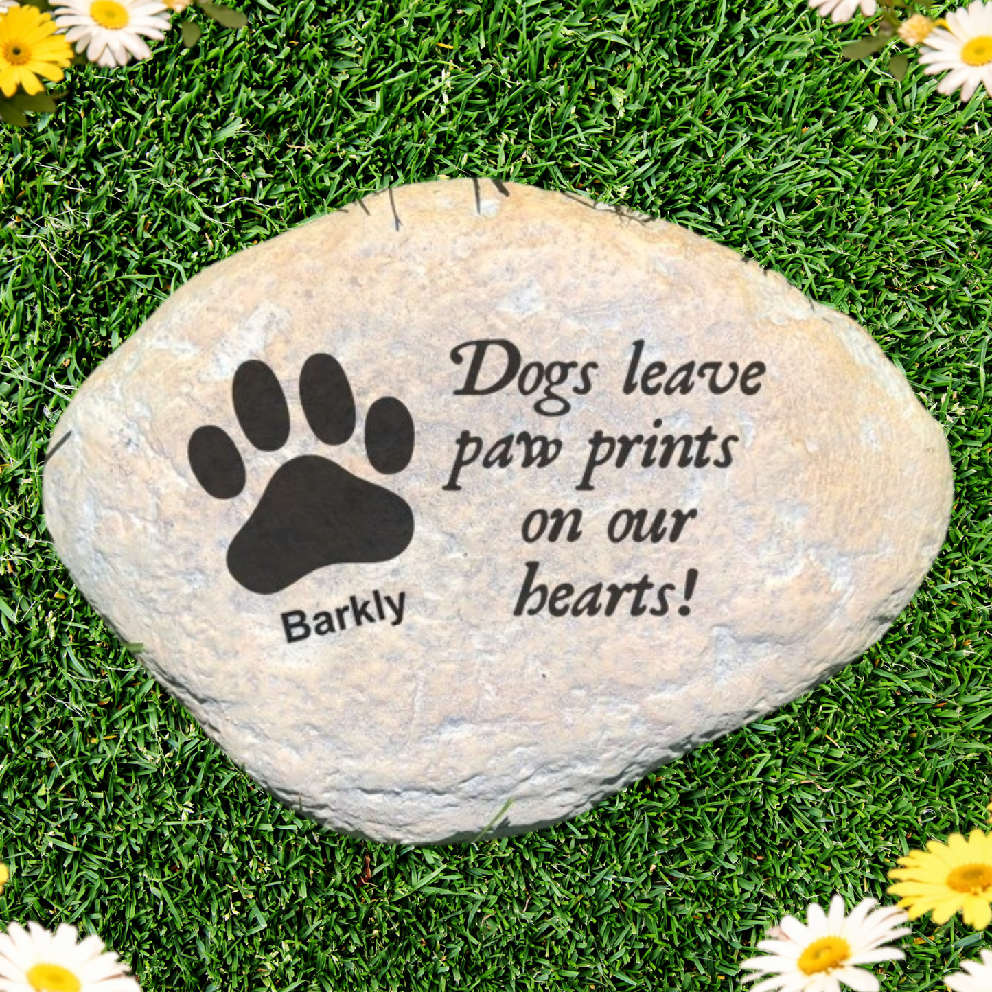 Personalized Dog Memorial Stone – Custom Paw Print Garden Tribute Gift