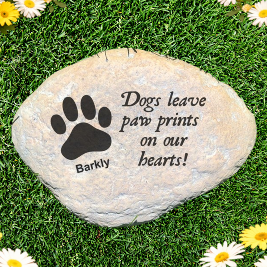 Personalized Dog Memorial Stone – Custom Paw Print Garden Tribute Gift