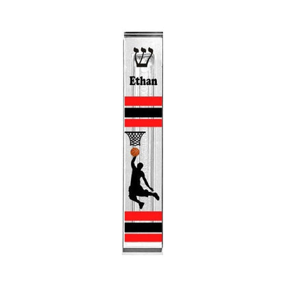 Personalized Basketball Mezuzah - Custom Acrylic Mezuzah Case with UV Print