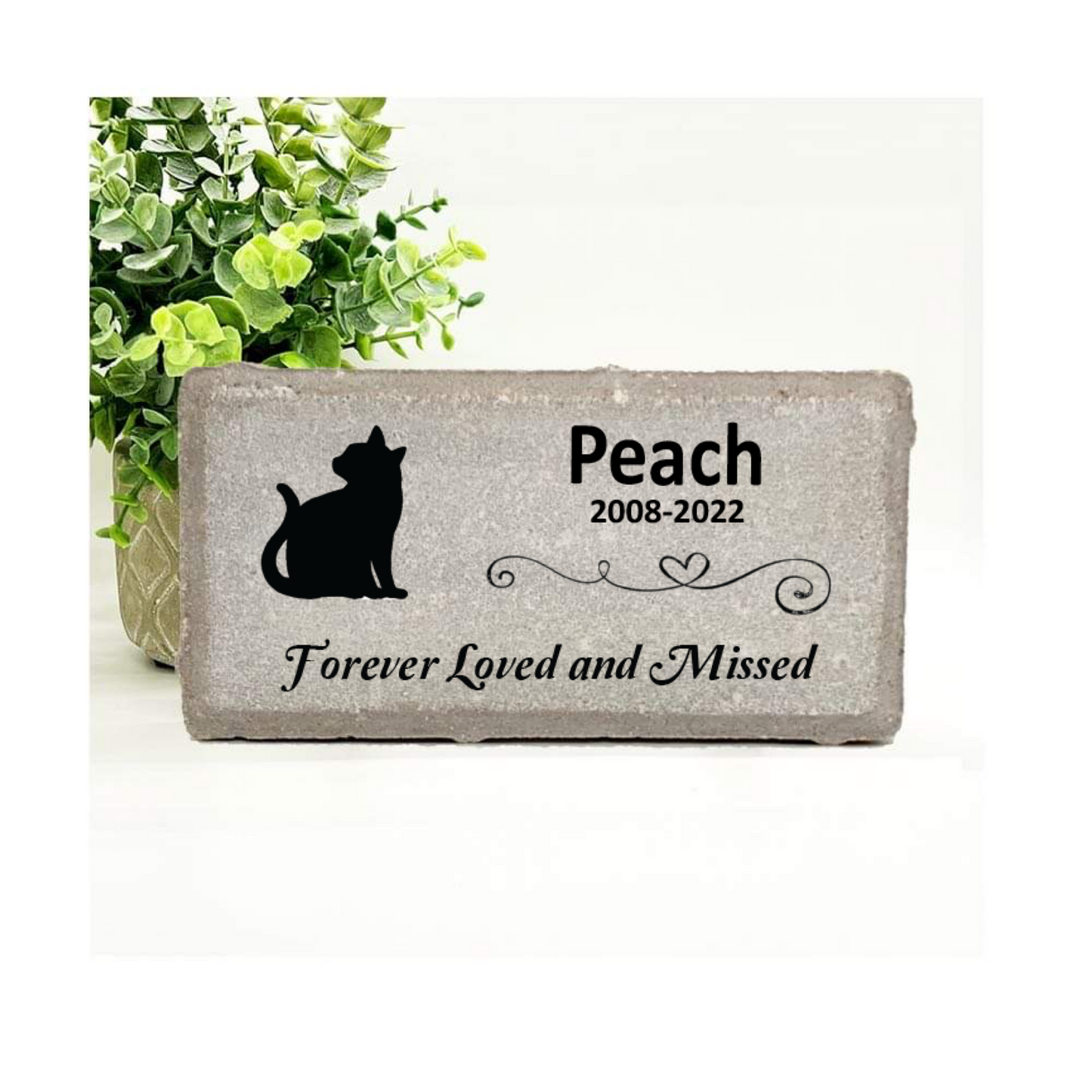 Cat Memorial Stone - Personalized Pet Tribute | Marble & Concrete