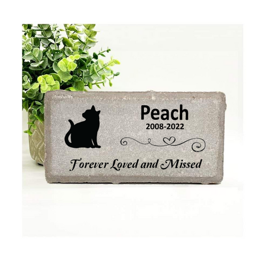 Cat Memorial Stone - Personalized Pet Tribute | Marble & Concrete