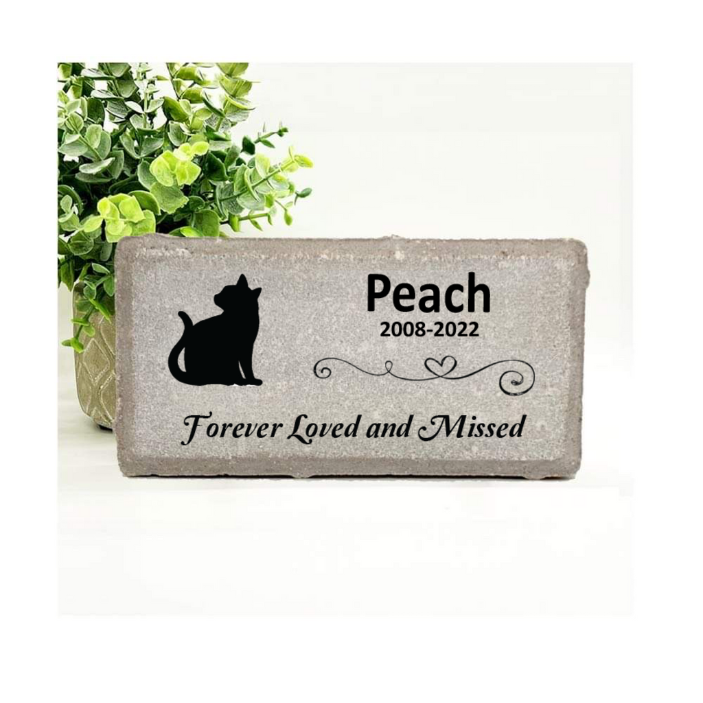 Cat Memorial Stone - Personalized Pet Tribute | Marble & Concrete