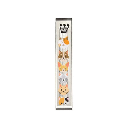 Cat Mezuzah Acrylic Case – Cute Cat Design Judaica Home Accessory Gift