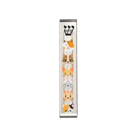 Cat Mezuzah Acrylic Case – Cute Cat Design Judaica Home Accessory Gift