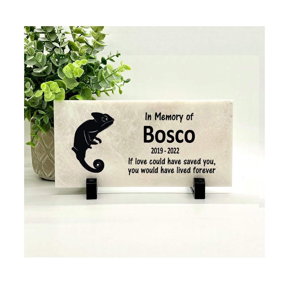 Chameleon Memorial Stone - Personalized Custom Pet Memorial Garden Tribute